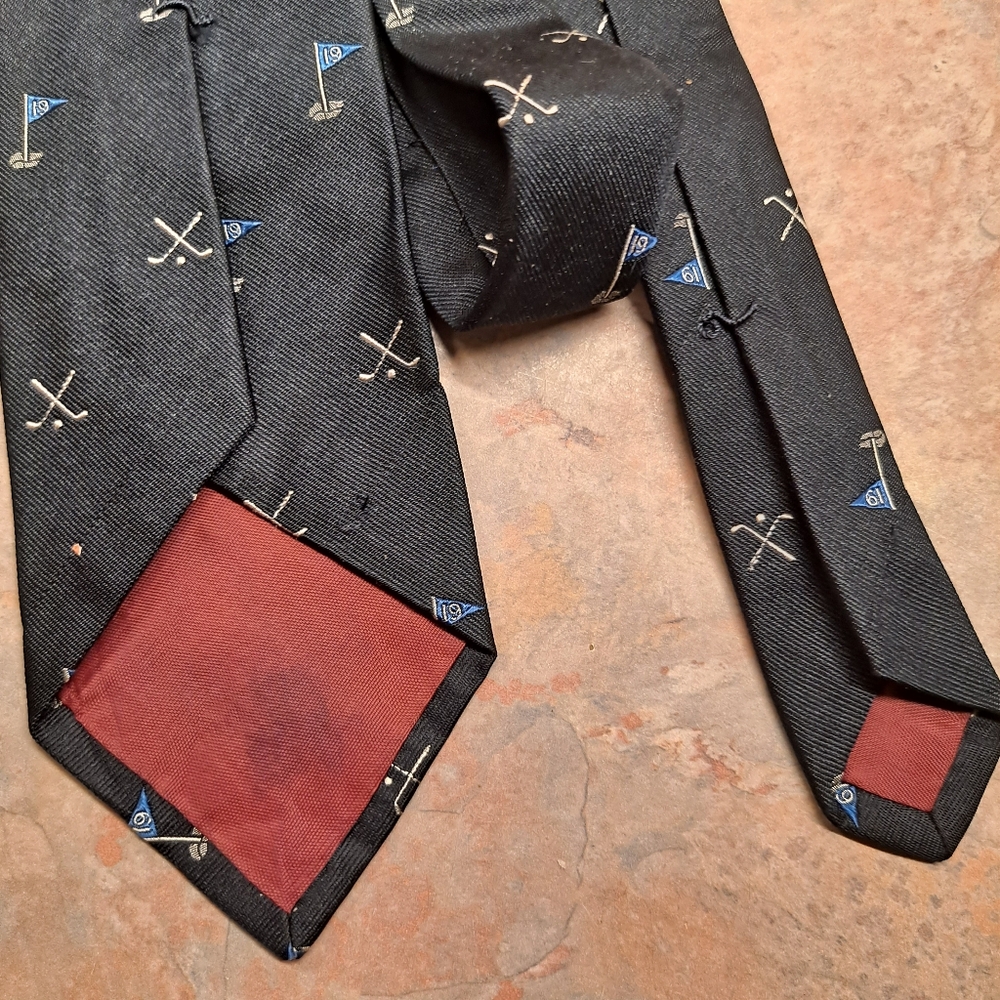 Vintage Polo by Ralph Lauren Navy 19th Hole Golf Tie 55" X 3" - Picture 7 of 7